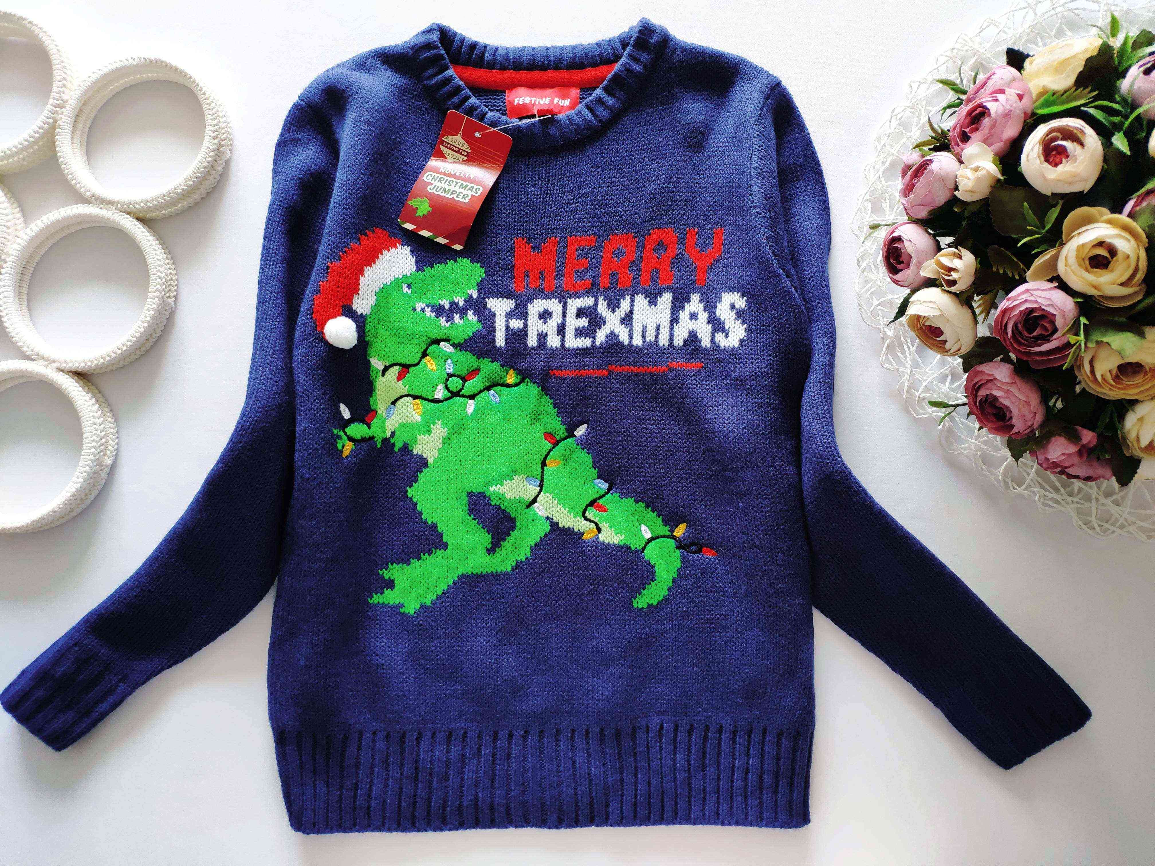 7,8 років, зріст 122,128 Новий светр із динозавром