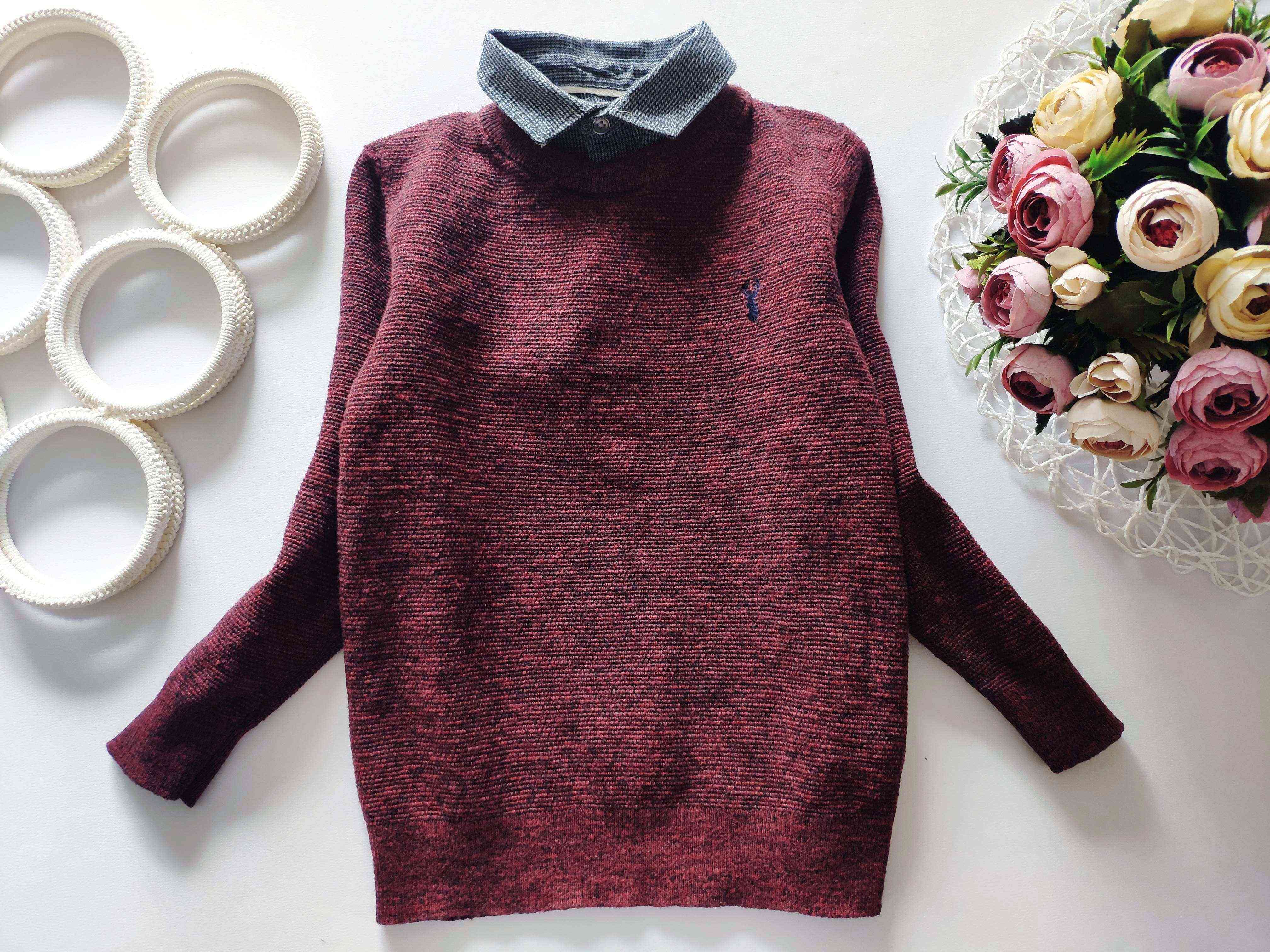 5 років, зріст 110 Котоновий светр-обманка