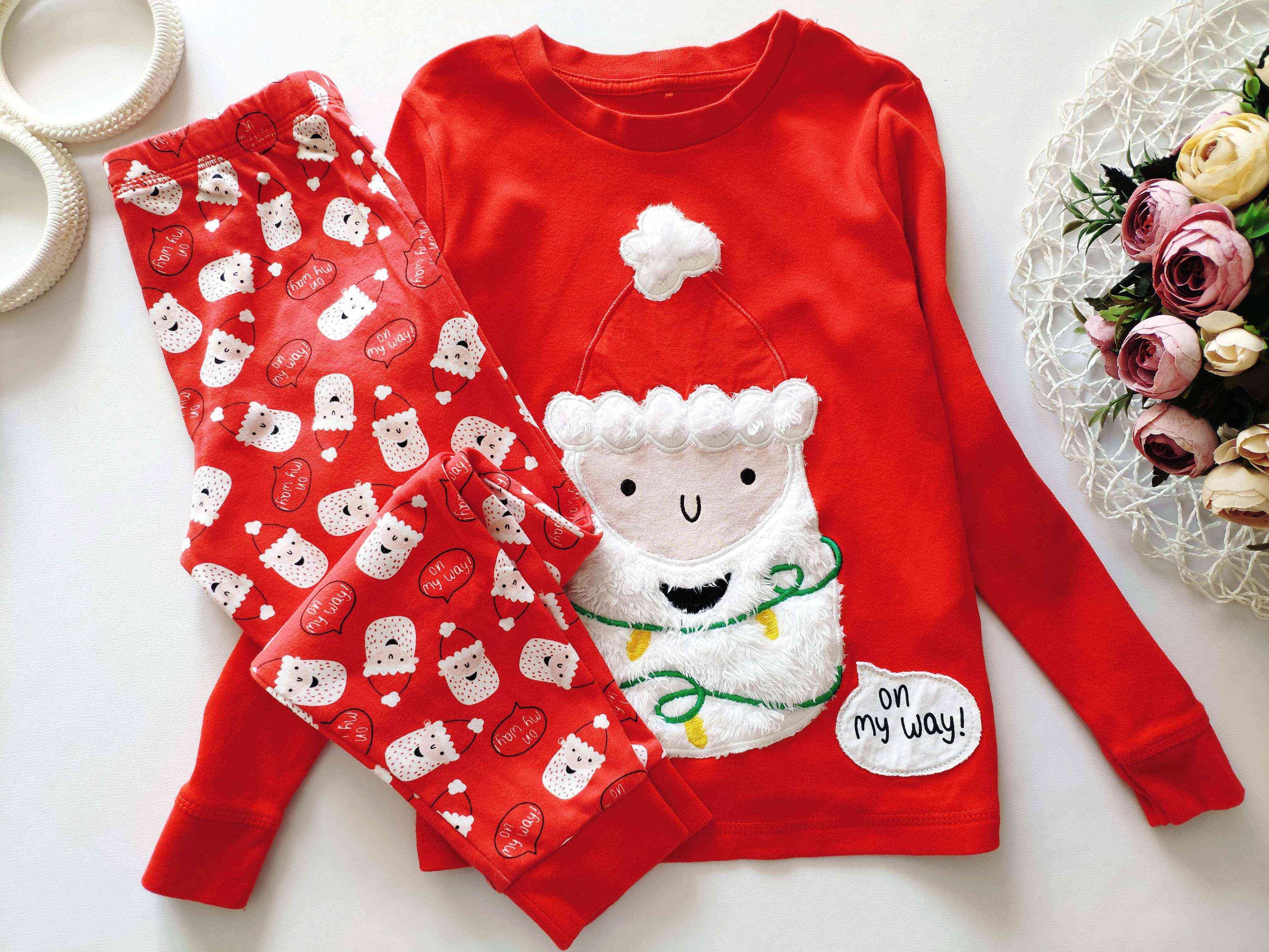 5,6 років, зріст 110,116 Дитяча новорічна піжама