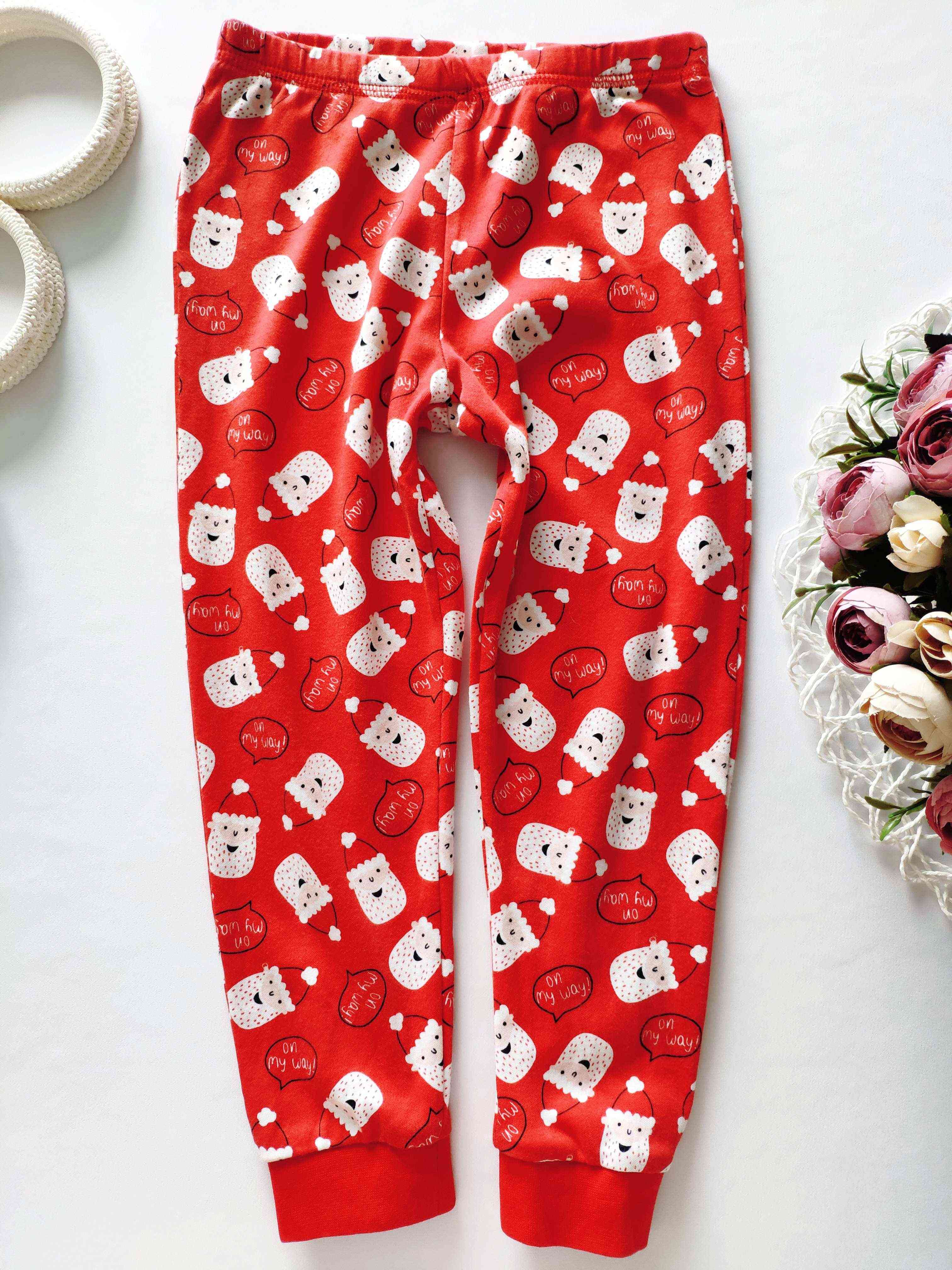 4,5 лет, рост 104,110 Новогодние трикотажние штаны