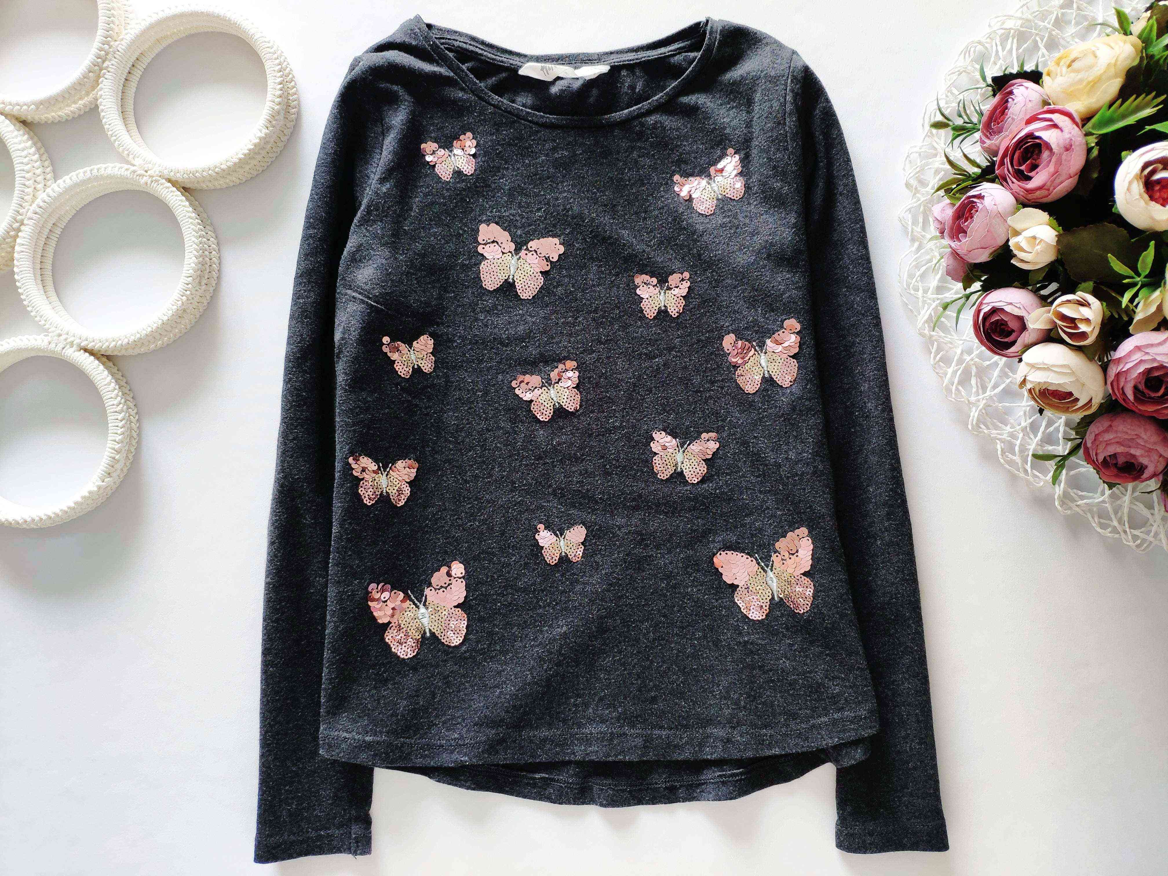 6,8 років, зріст 122,128 Лонгслів у метеликах