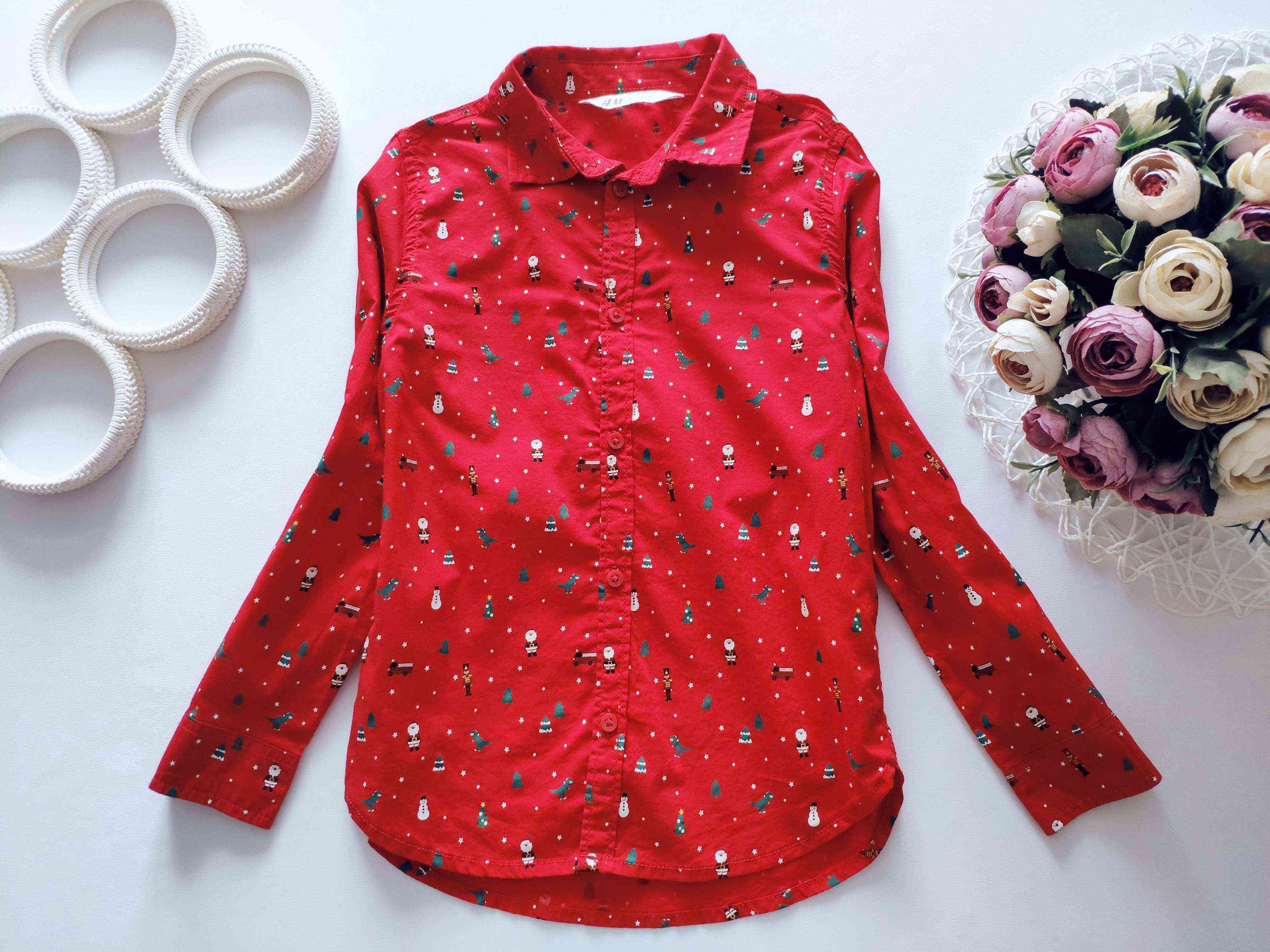 6,7 років, зріст 122 Новорічна дитяча сорочка