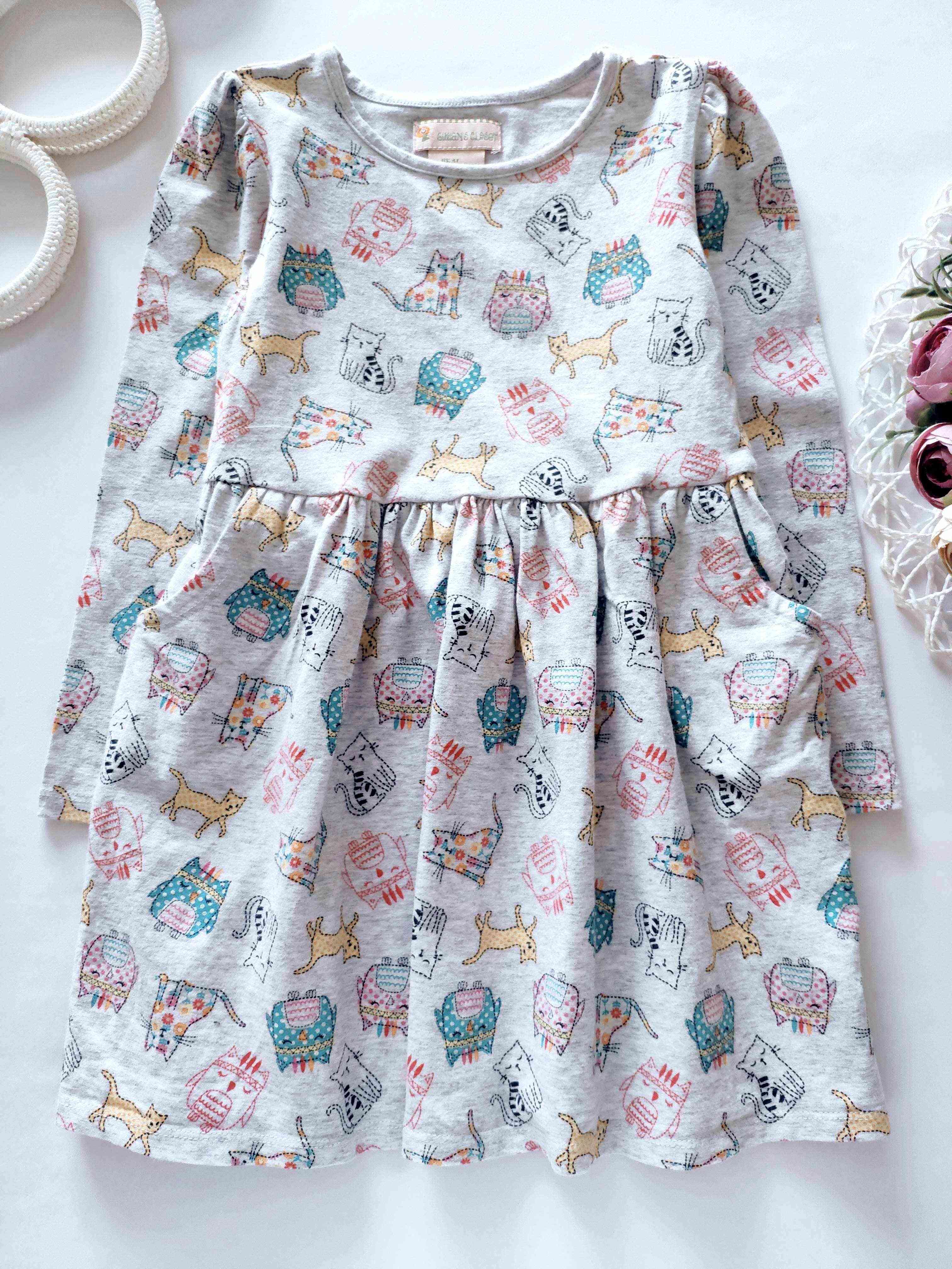 3,4 роки, зріст 104 Сукня з кошенятами