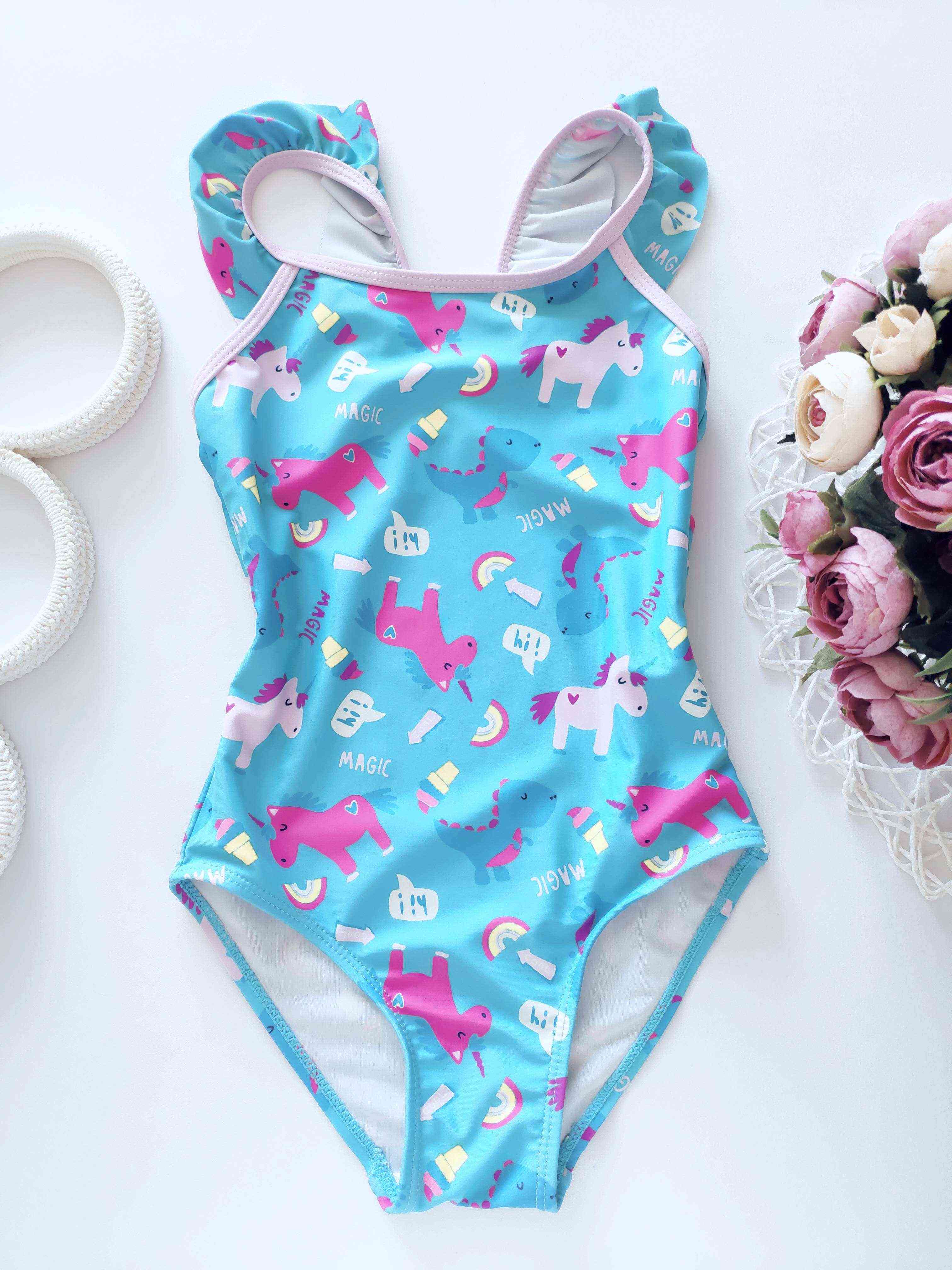 4,5 років, зріст 104,110 Купальник із єдинорогами