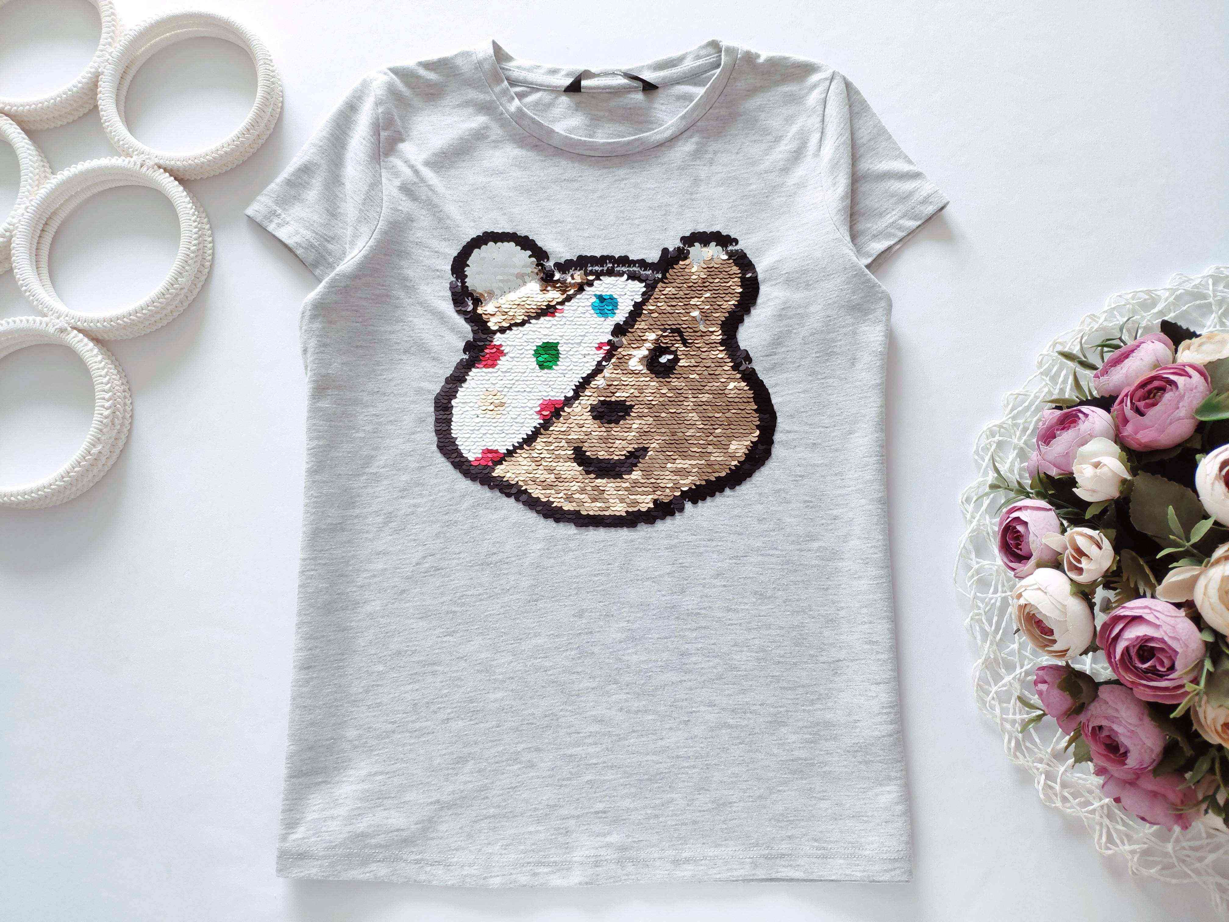 7,8 років, зріст 122,128 Футболка з паєтками