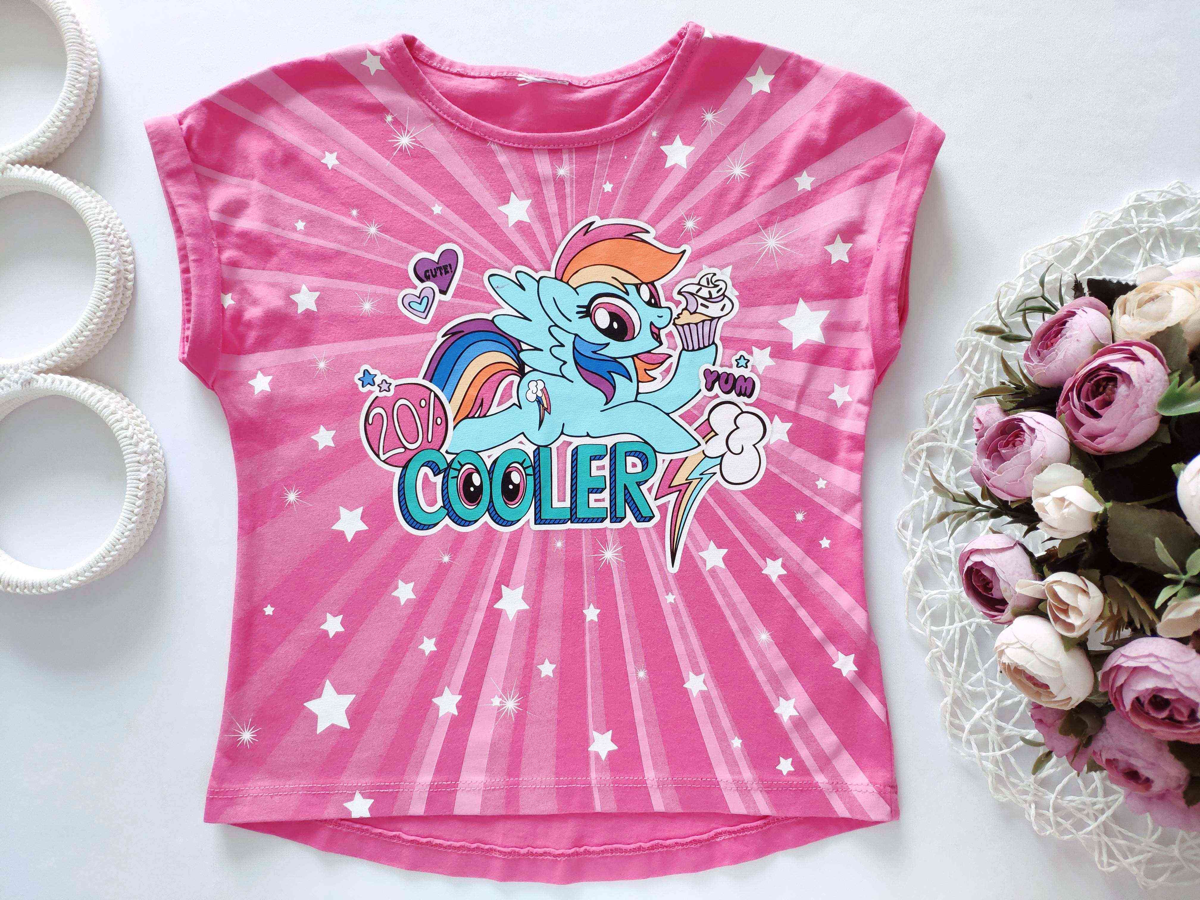 5,6 років, зріст 110,116 Яскрава футболка з поні