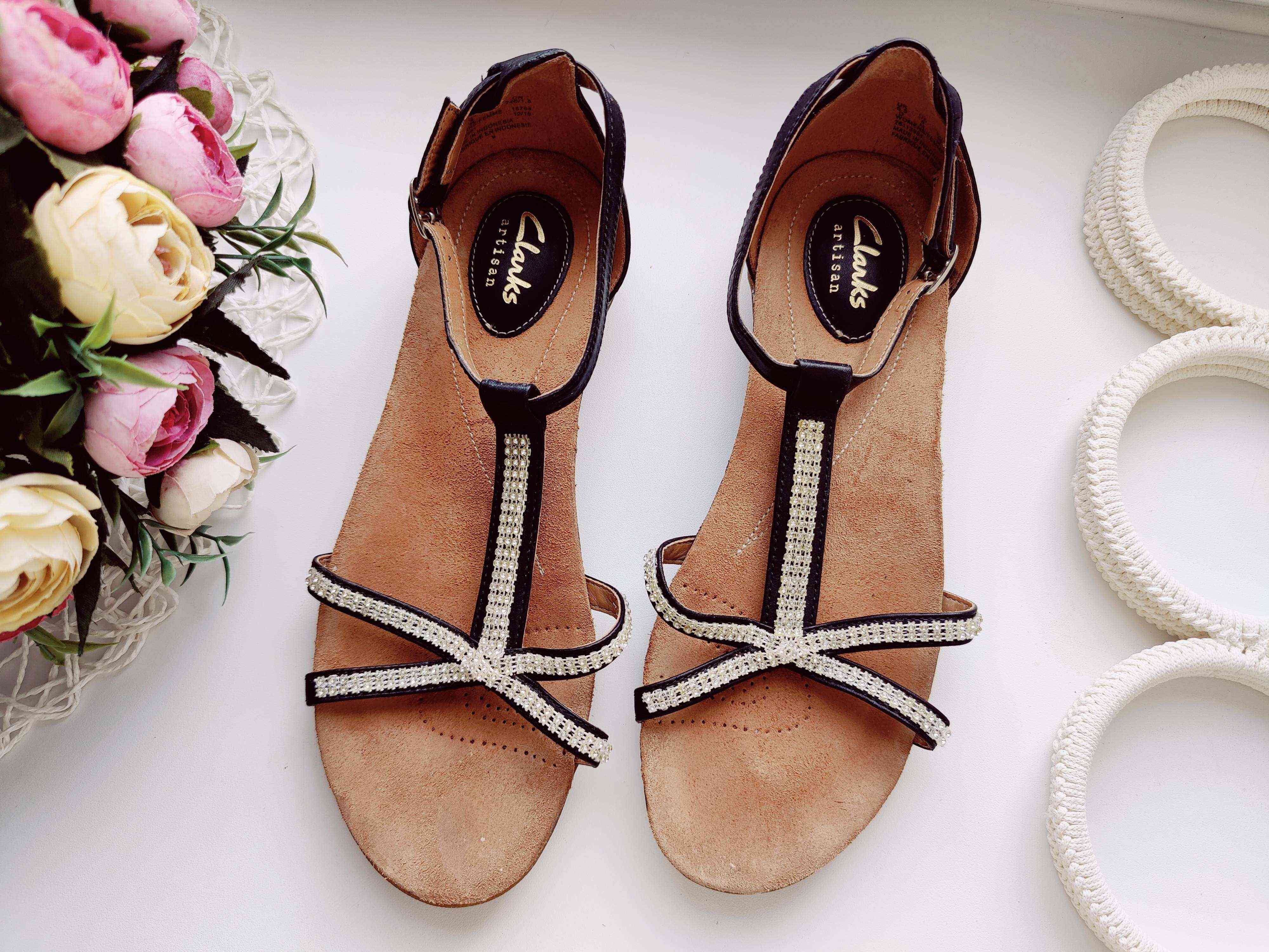 39 (24,5 см) Шкіряні босоніжки