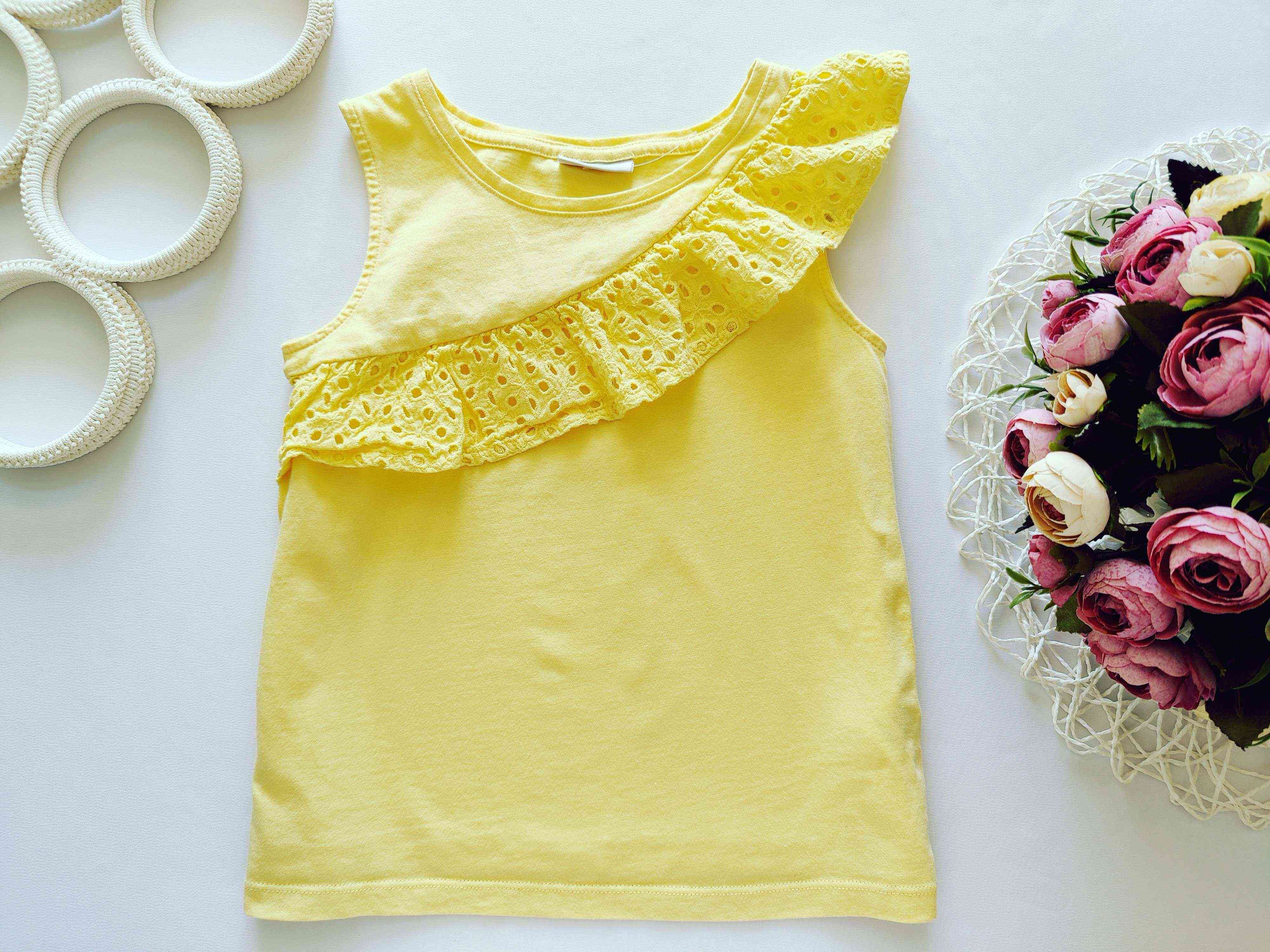 9 років, зріст 134 Лимонна футболка для дівчинки