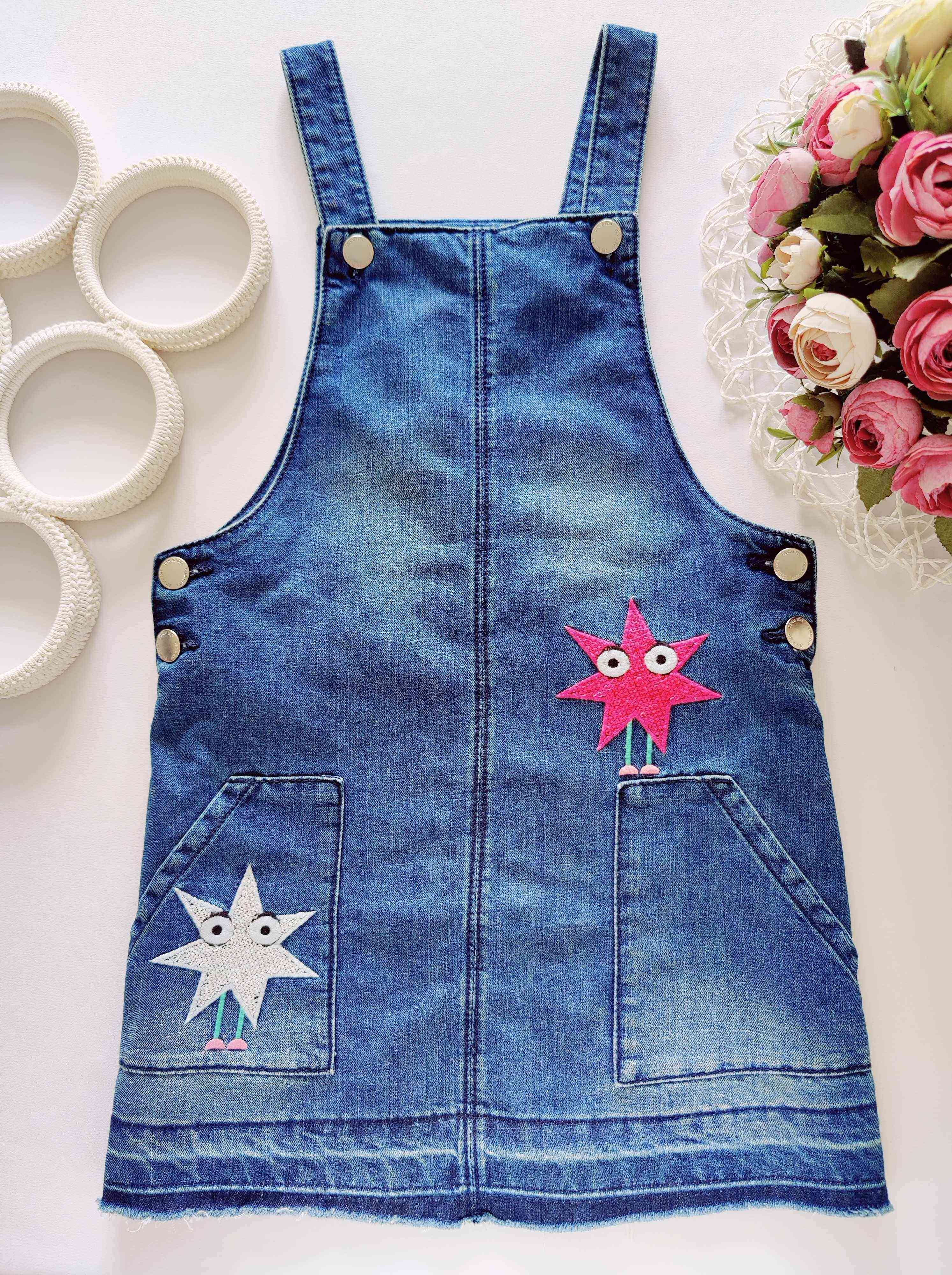 6,7 лет, рост 122 Джинсовый сарафан