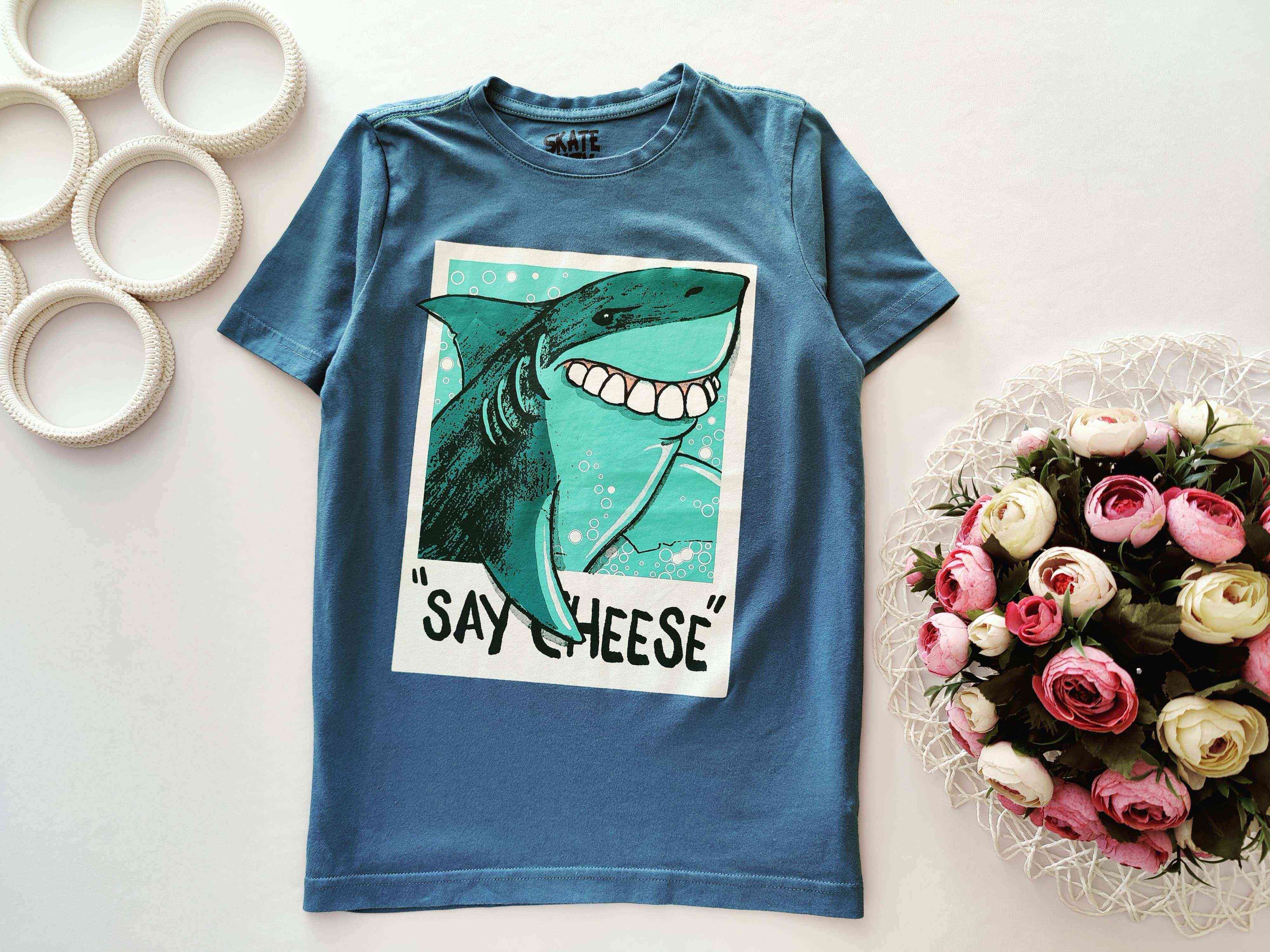 8,9 років, зріст 134 Футболка з акулою