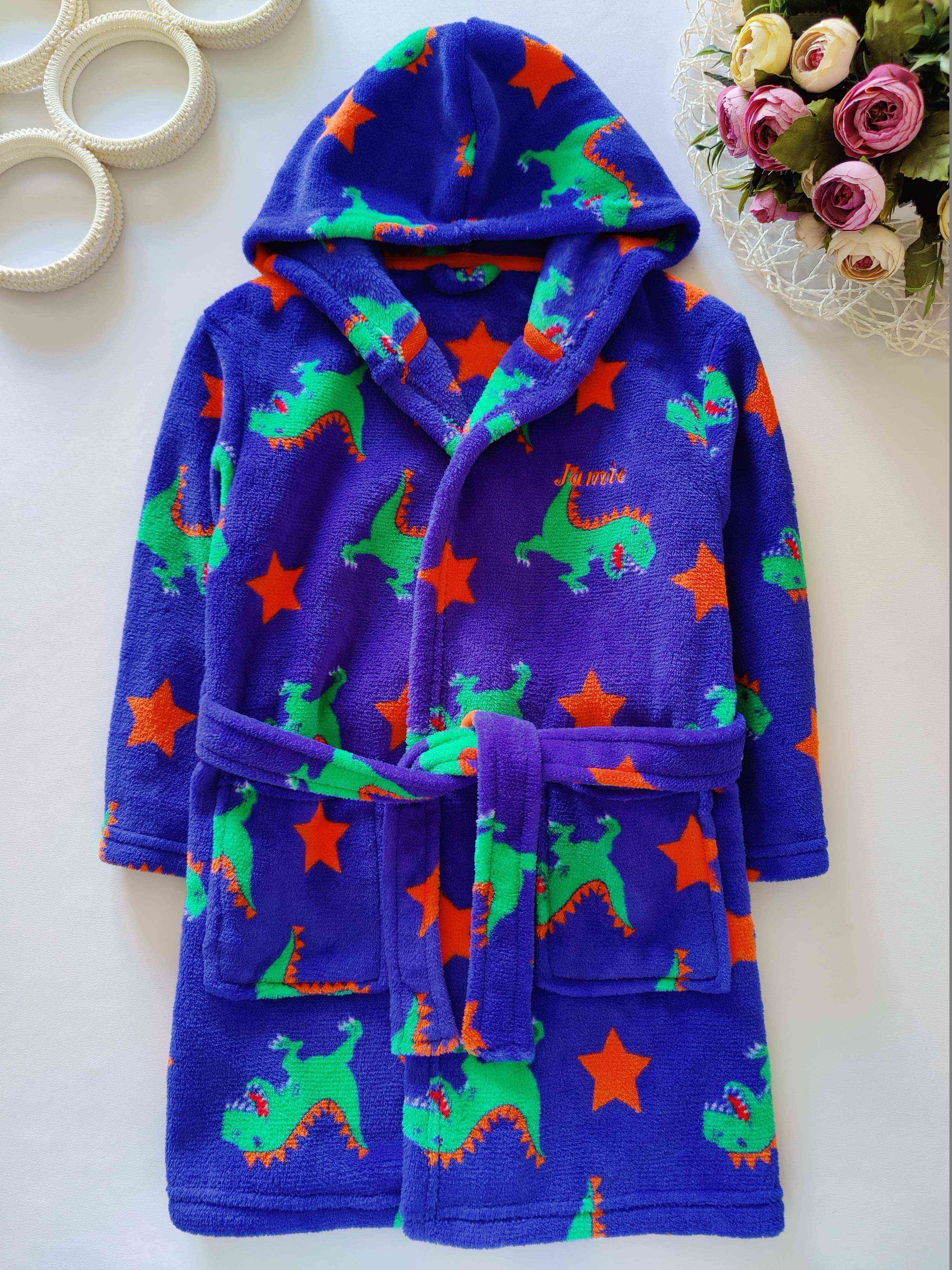 4,5 лет, рост 104,110 Халат в динозаврах