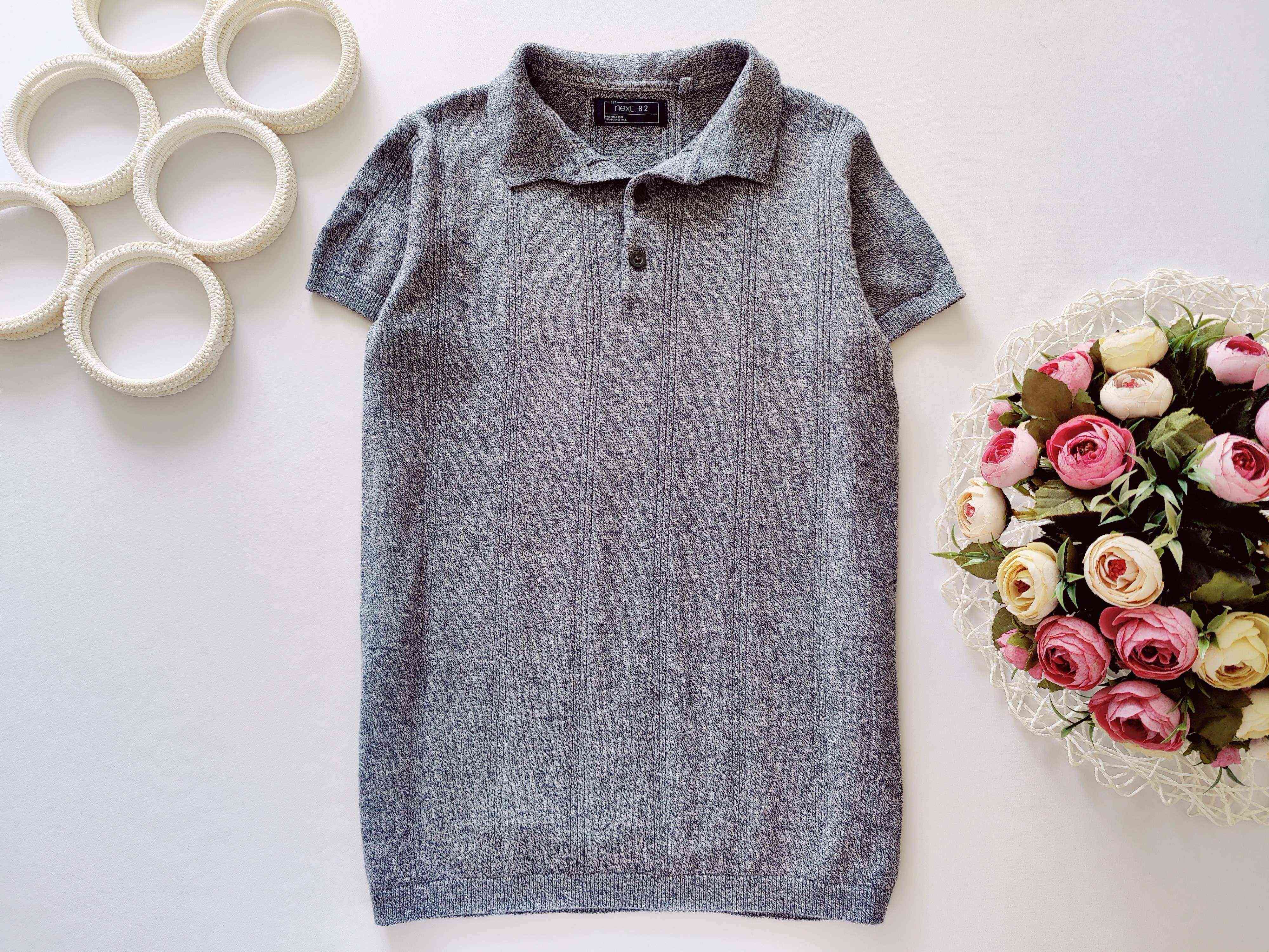 11 років, зріст 146 Поло із фактурного трикотажу