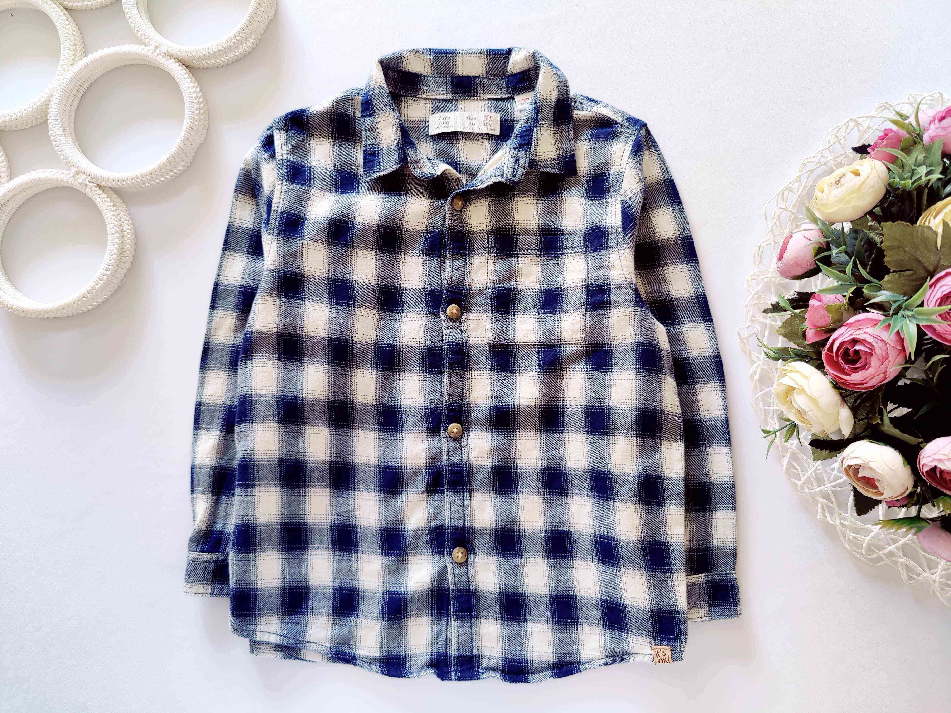 3,4 роки, зріст 98,104 Сорочка в клітку