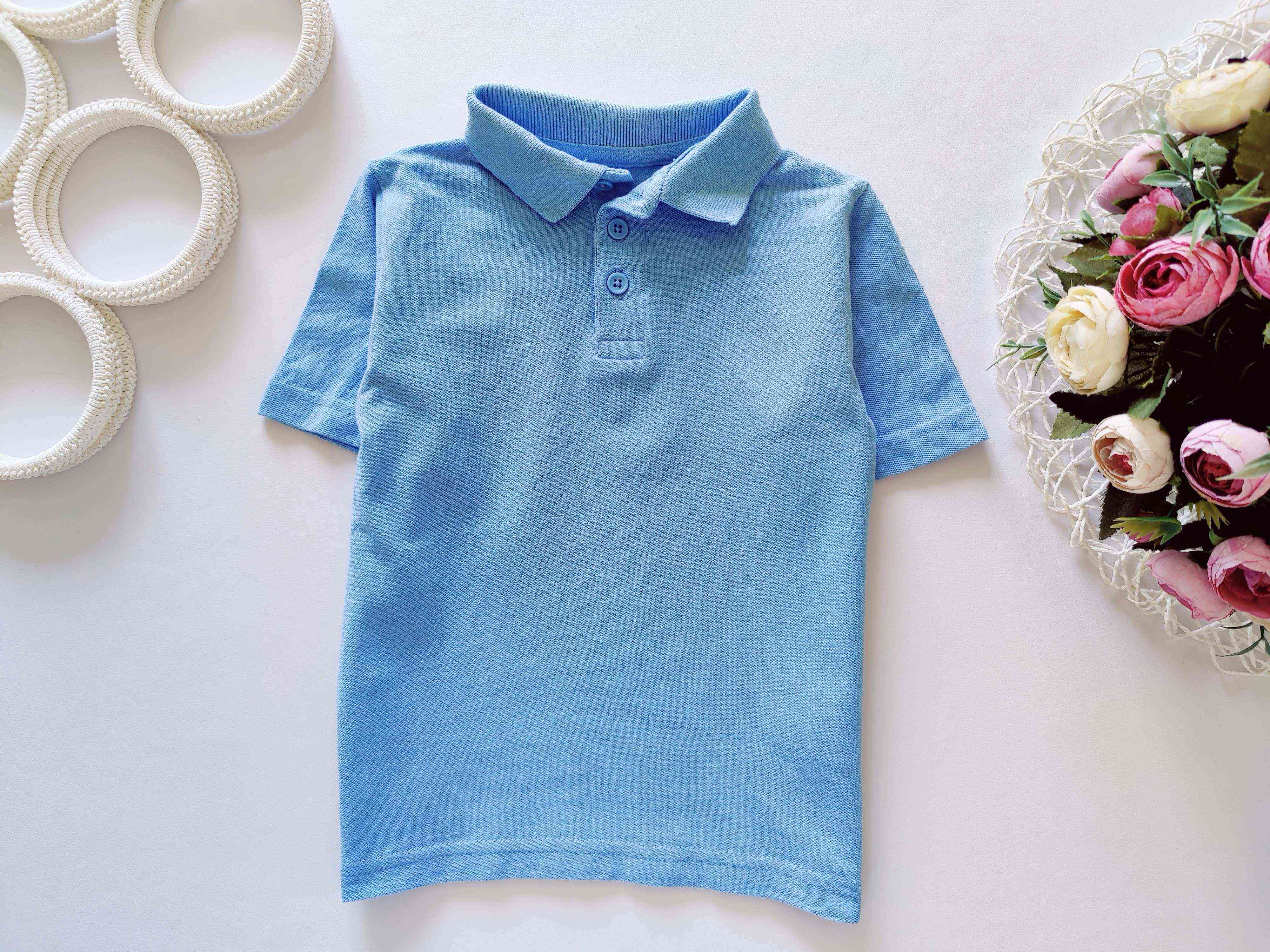 4,5 років, зріст 104,110 Блакитне поло для хлопчика