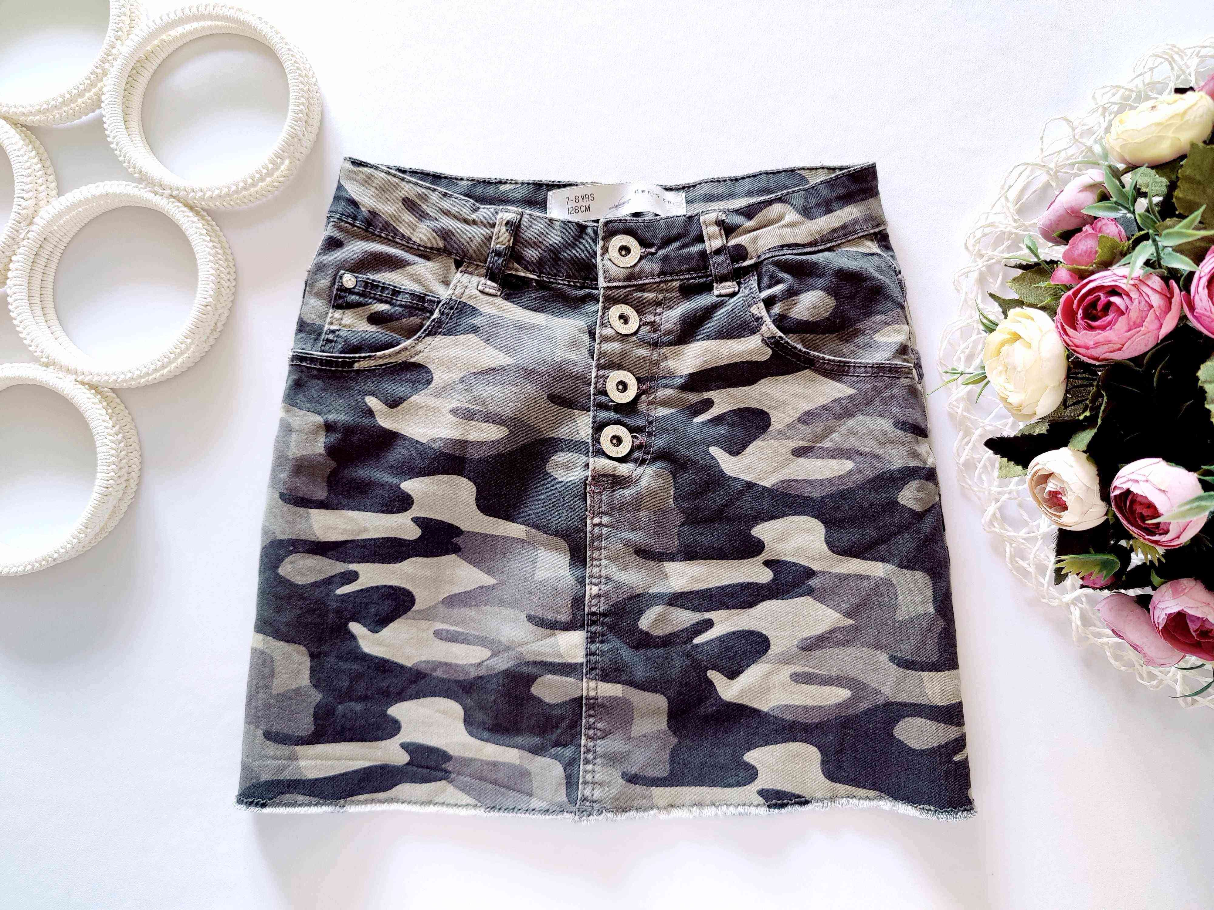 7,8 років, зріст 128 Спідниця військовий принт