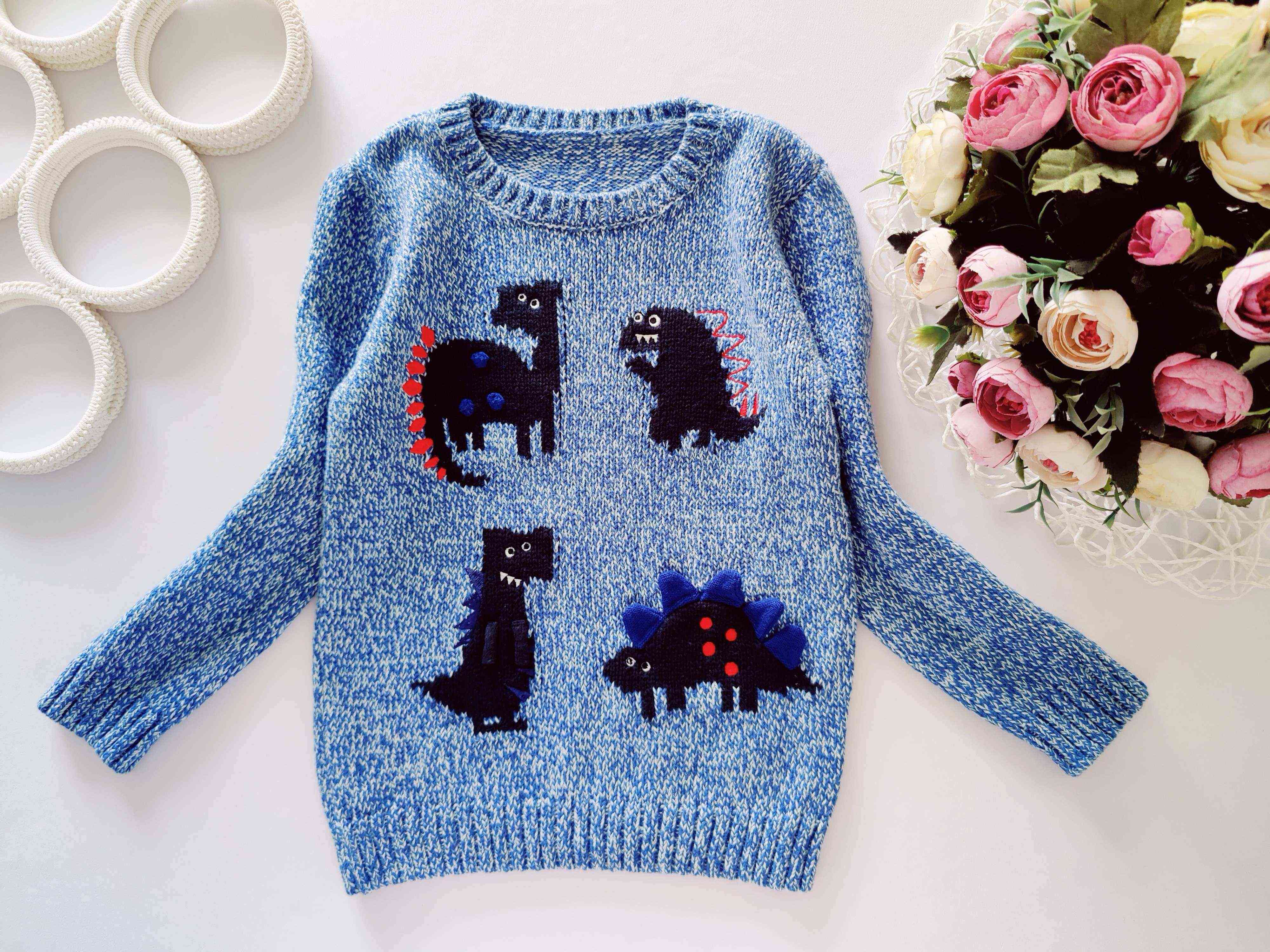 3,4 года, рост 98,104 Свитер с динозаврами