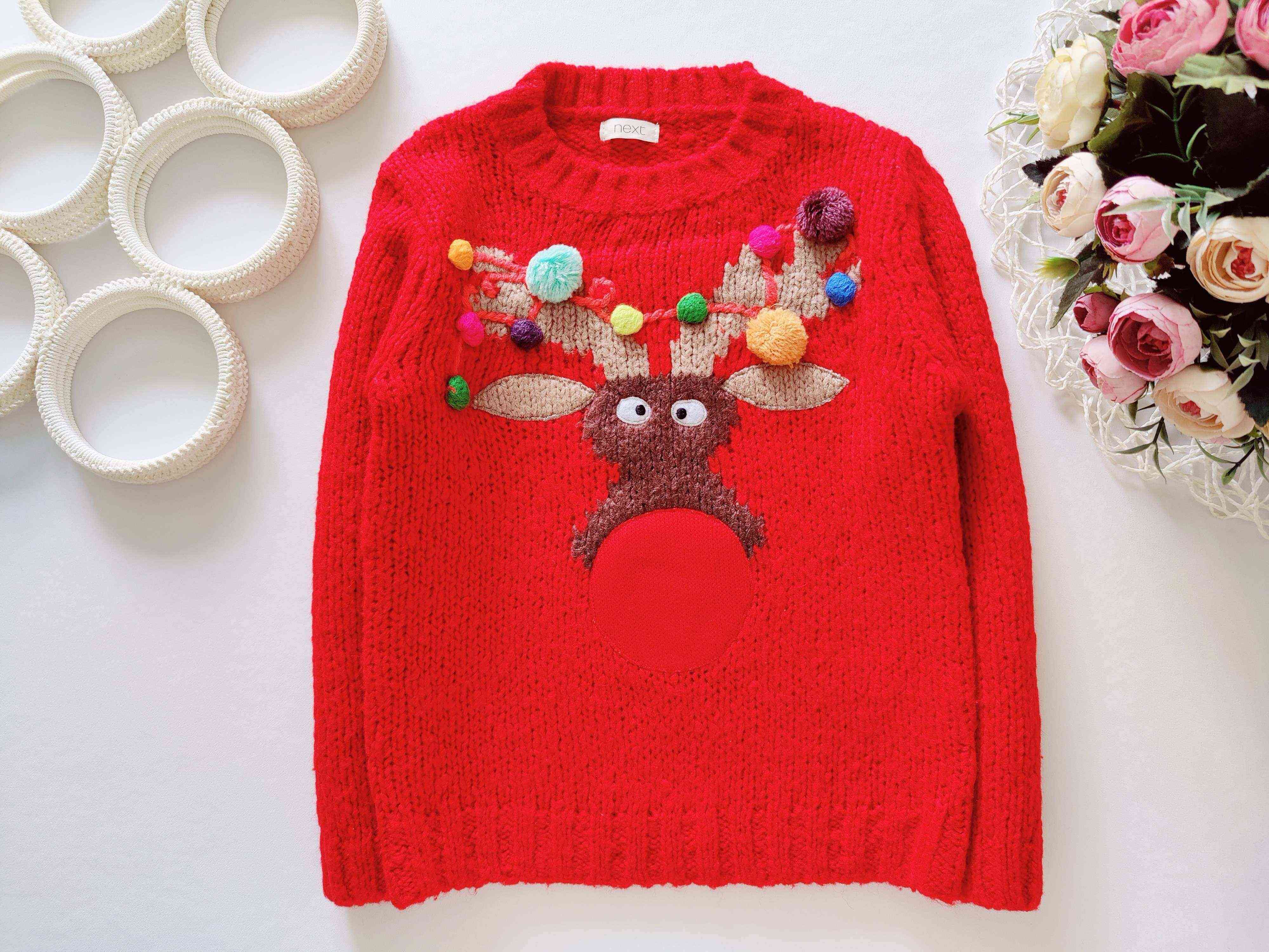 3,4 роки, зріст 104 Новорічний светр із мигалкою