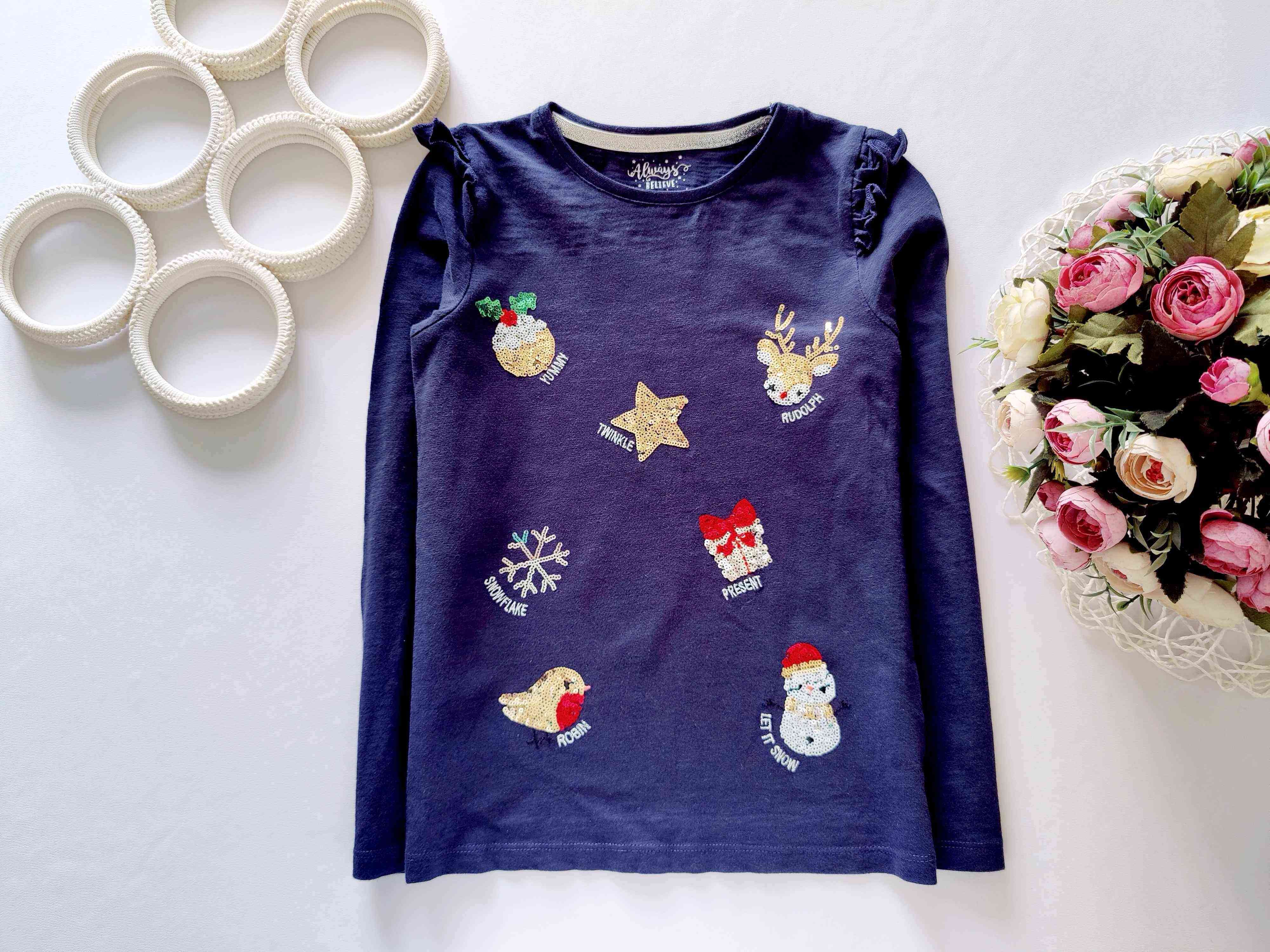 8,9 років, зріст 134 Лонгслів з паєтками