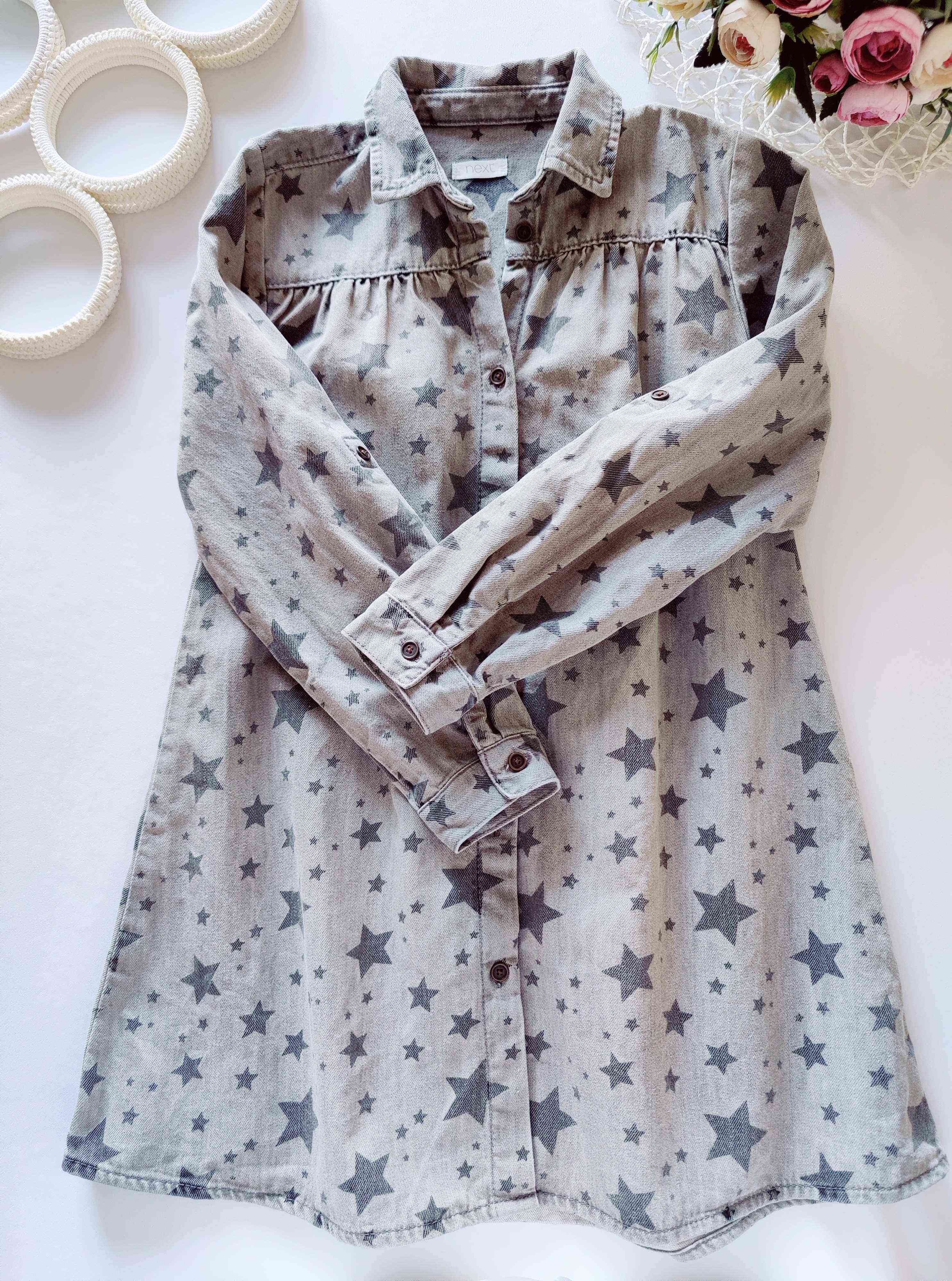 6,7 років, зріст 122 Сукня-сорочка джинс