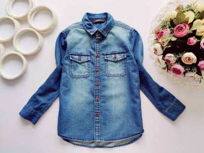 4,5 лет, рост 104,110 Джинсовая детская рубашка