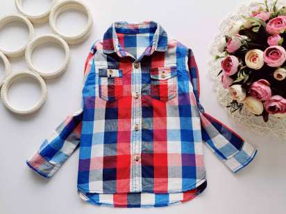 2,3 года, рост 92,98 Рубашка в клетку