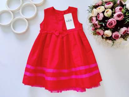 12,18 мес, рост 83 Новое красное детское платье