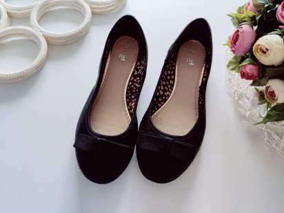 37-38 (24 см) Чорні туфлі-балетки