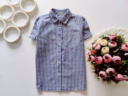 6,7 років, зріст 122 Дитяча сорочка у клітинку