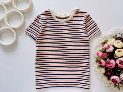 5,6 років, зріст 116 Нова полосата дитяча футболка