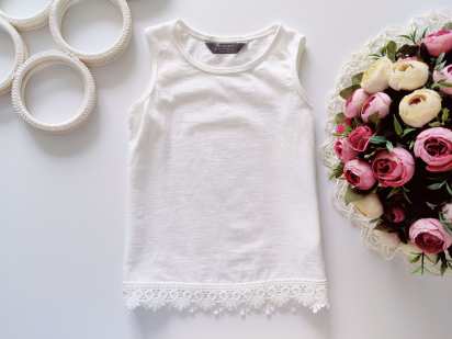 2,3 роки, зріст 92, 98 Біла майка з ажуром