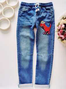 6,7 років, зріст 122 М'які джинси з динозавром для хлопчика