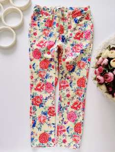 6 років, зріст 116 Стрейчові штани з квітами