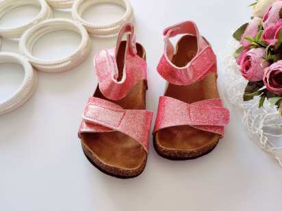 28-29 (18-18,5 см) Блискучі рожеві босоніжки