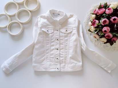 7,8 лет, рост 122,128 Белая джинсовка