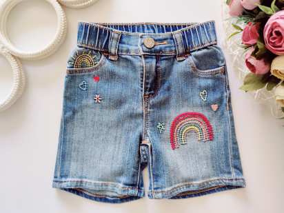 2 роки, зріст 92 Джинсові шорти з веселкою