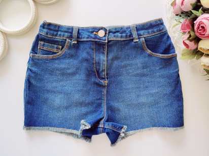 11,12 років, зріст 146,152 Стрейчові джинсові шорти