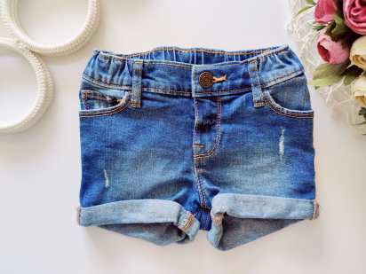 3 роки, зріст 98 Стрейчові джинсові шорти з підворотом