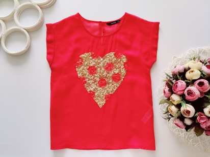 8,9 років, зріст 128,135 Нова прозора блуза з паєтками