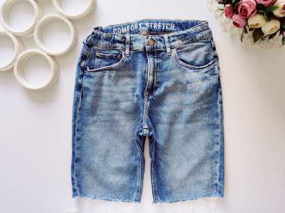 11,12 років, зріст 152 Блакитні стрейчові джинсові шорти