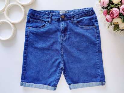 12,13 років, зріст 152,158 Стрейчові джинсові шорти з підворотом