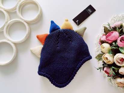 (12-24 мес) Нова тепла зимова шапка на флісі динозавр