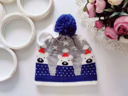 6,12 міс. Нова дитяча тепла шапка