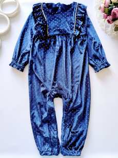 2,3 роки, зріст 98 Теплий оксамитовий ромпер для дівчинки