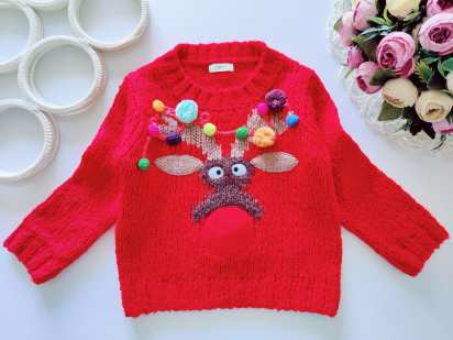 12,18 мес рост 86 Новогодний музыкальный свитер