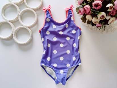 3,4 роки, зріст 98,104 Фіолетовий купальник у горох