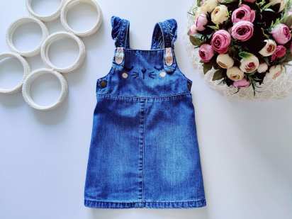 12,18 мес, рост 86 Джинсовый сарафан