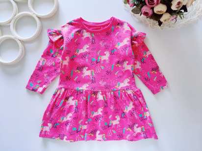 12,18 мес, рост 80,86 Трикотажное платье с пони