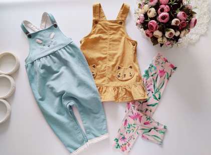 12,18 мес, рост 83,86 Теплый ромпер, вельветовый сарафан и лосины