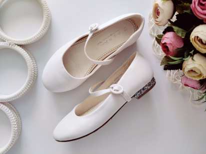 29 (19 см) Білі ошатні дитячі туфлі