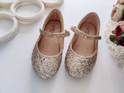 26 (17 см) Блискучі золотисті туфлі